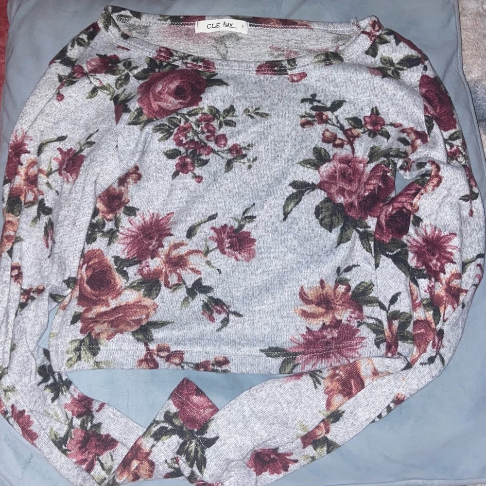 long sleeve flower print shirt